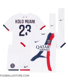 Günstige Paris Saint-Germain Randal Kolo Muani #23 Auswärts Trikotsatzt Kinder 2024-25 Kurzarm (+ Kurze Hosen)